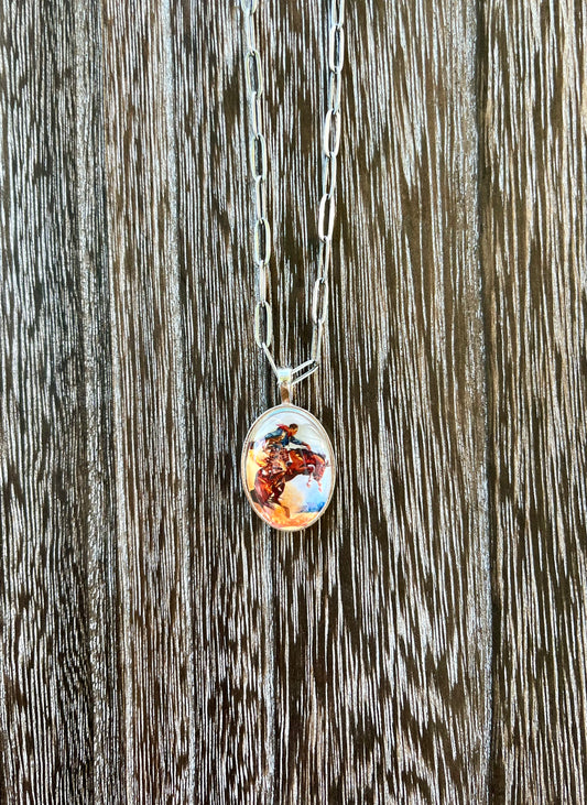 Bronc Rider 1E Necklace